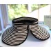 Charlie Paige Wide Brim Black and White Summer Beach Hat Bow Back Topless  eb-66073110